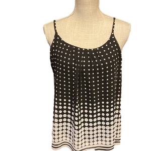 3/$20 New York & Company black and white polka-dot dressy tank top